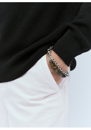 Dries Van Noten Contrast Chain Bracelet With Tiger Pendant - Man Jewellery Silver One Size