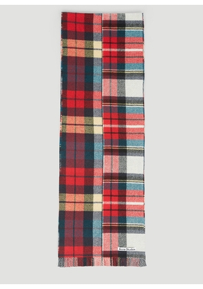 Acne Studios Check Wool Scarf - Man Scarves Red One Size