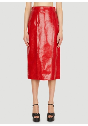 Gucci Python Print Leather Skirt - Woman Skirts Red It - 38