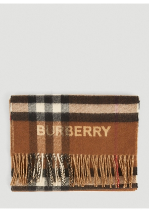 Burberry Giant Check Lateral Split Scarf -  Scarves Brown One Size