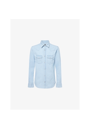 Mens Tom Ford Western Patch-Pocket Denim Shirt