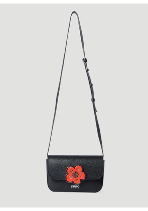 Kenzo Boke Flower Leather Shoulder Bag - Woman Shoulder Bags Black One Size