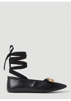 Gucci Logo Plaque Ballet Flats - Woman Flats Black Eu - 36