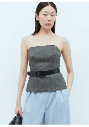 Max Mara Wool Flannel Bustier Top - Woman Tops Dark Grey It - 40