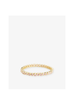 Womens Lisa Gozlan Mini Pink Heart Jewel Mixer 18ct Yellow Gold-Plated Brass and Cubic Zirconia Ring