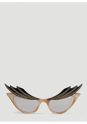 Gucci Hollywood Forever Cat Eye Sunglasses - Woman Sunglasses Beige One Size
