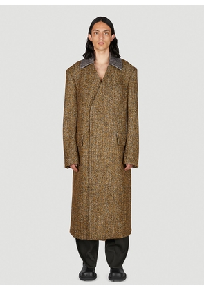 Bottega Veneta Textured Wool Speckled Coat - Man Coats Brown Eu - 48