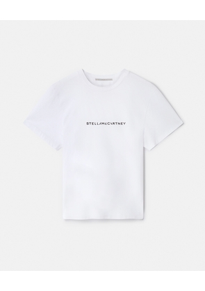 Stella McCartney - Logo Oversized Cotton T-Shirt, Woman, Pure White, Size: XS