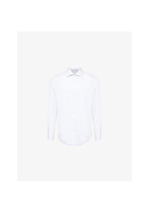 Mens Eleventy Pointed-Collar Long-Sleeve Cotton Shirt