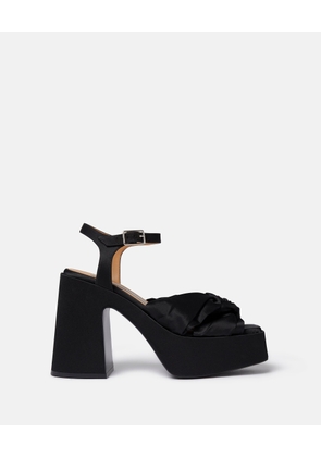 Stella McCartney - Skyla Buckle Platform Sandals, Woman, Midnight black, Size: 38