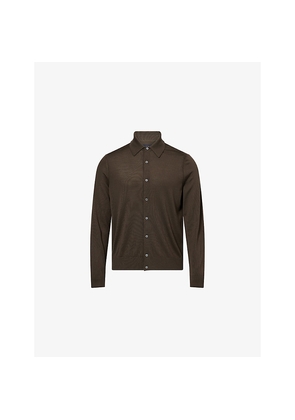 Mens Dunhill Regular-Fit Polo-Collar Wool Cardigan