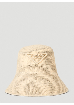 Prada Rafia Bucket Hat - Woman Hats Natural S