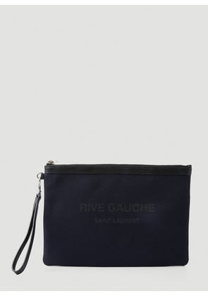 Saint Laurent Rive Gauche Logo Pouch - Man Briefcases Navy One Size
