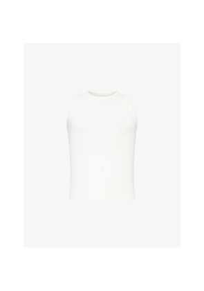 Womens Bottega Veneta Brand-Patch Sleeveless Stretch-Cotton Top