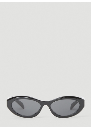 Prada Oval Frame Sunglasses - Woman Sunglasses Black One Size