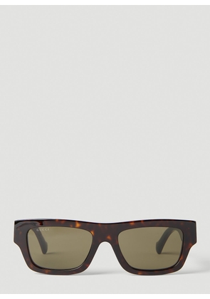 Gucci Rectangular Sunglasses - Man Sunglasses Brown One Size
