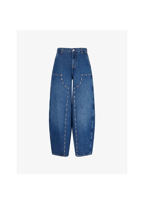 Womens 7 For All Mankind Balloon Studs-Embellishment Denim Jeans