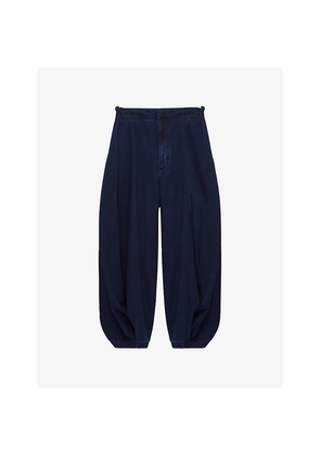 Womens Loewe Draped Balloon-Leg Denim Jeans