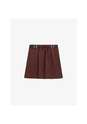 Womens Loewe Belted Cotton-Silk Midi Skirt