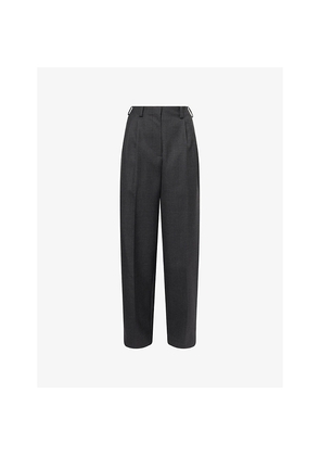 Womens Givenchy Pleated-Front Straight-Leg High-Rise Wool Trousers