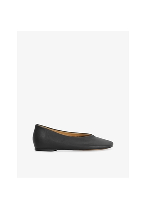 Womens Dune Highcut Leather Ballet Flats