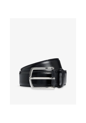 Mens Boss Branded-Buckle Leather Belt