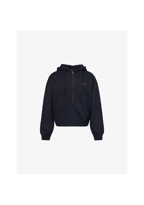 Mens Daily Paper Logo-Embroidered Boxy-Fit Cotton Hoody