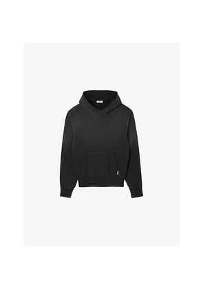 Mens Sandro Logo-Tag Relaxed-Fit Cotton Hoody
