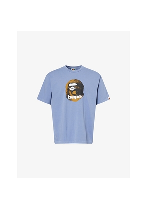 Mens A Bathing Ape Ape Head Brand-Print Cotton-Jersey T-Shirt