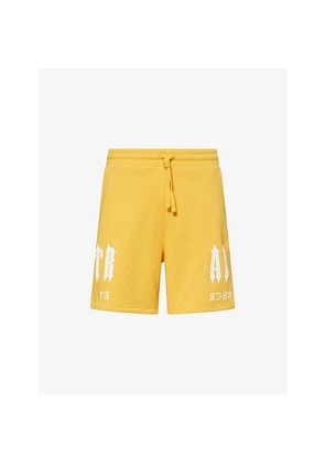 Mens Trapstar Deconstructed Decoded Logo-Embroidered Cotton-Blend Shorts