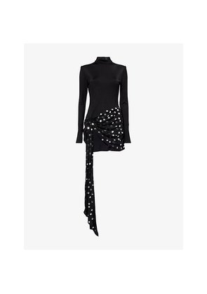 Womens David Koma Polkadot Embellished Stretch-Woven Mini Dress