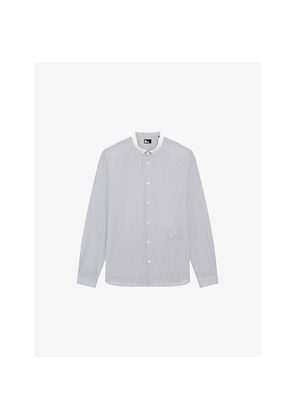 Mens The Kooples Striped Officer-Collar Cotton Shirt