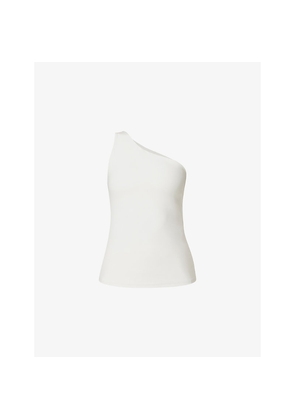 Womens Sweaty Betty Ultimate Studio Asymmetric-Neck Stretch-Woven Bra Tank