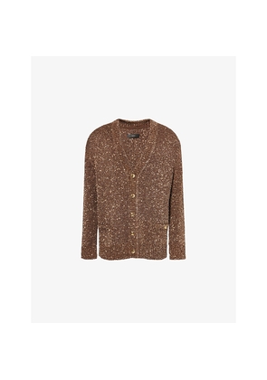 Mens Amiri Sequin-Embellished V-Neck Knit Cardigan