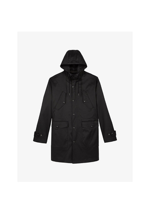 Mens The Kooples Hooded Regular-Fit Woven Parka Coat