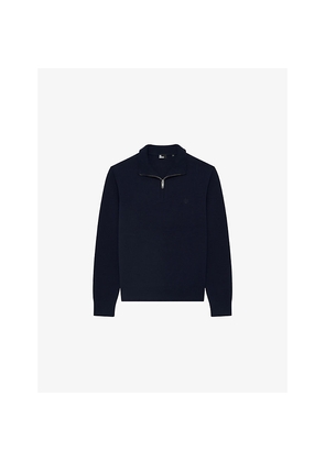 Mens The Kooples Half-Zip Regular-Fit Stretch Wool and Cotton-Blend Jumper