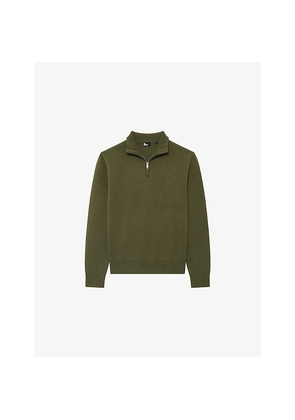 Mens The Kooples Half-Zip Regular-Fit Stretch Wool and Cotton-Blend Jumper