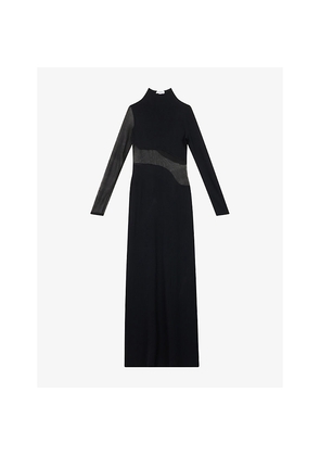 Womens Alaia Long-Sleeve Bodycon Stretch-Jersey Maxi Dress