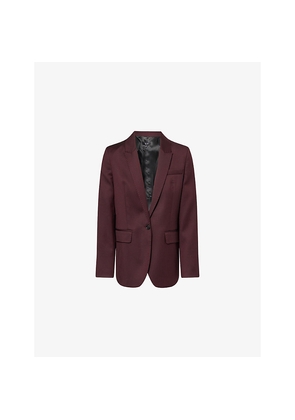 Womens Me And Em Luxe Sharp-Shoulders Stretch-Wool Blend Blazer