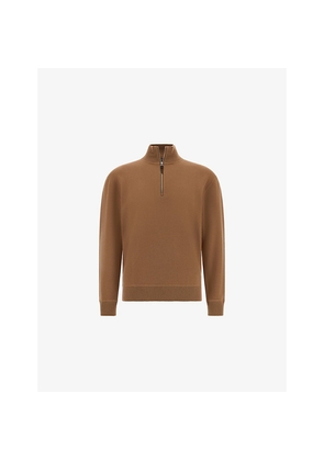 Mens Boggi Milano Half-Zip Wool and Cashmere-Blend Jumper