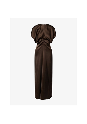 Womens Toteme Slouch Short-Sleeves Woven Midi Dress