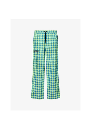 Mens Pleasures x Boiler Room Practice Check-Print Cotton-Blend Jogging Bottoms