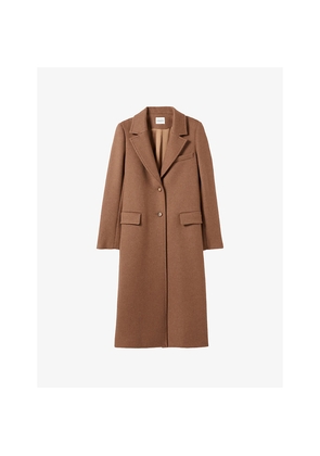 Womens Claudie Pierlot Long Single-Breasted Wool-Blend Coat