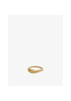 Womens Monica Vinader Antica Textured 18ct Yellow Gold Vermeil Stacking Ring