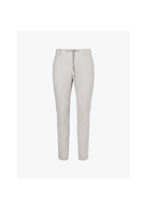 Mens Eleventy Straight-Leg Drawstring-Waist Wool Blend Trousers