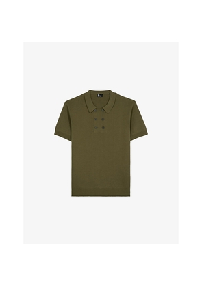 Mens The Kooples Collared Double-Button Cotton-Blend Polo