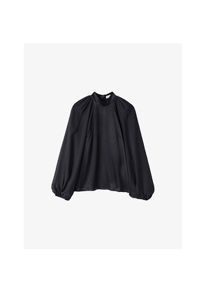 Womens Joseph Cave High-Neck Satin Blouse