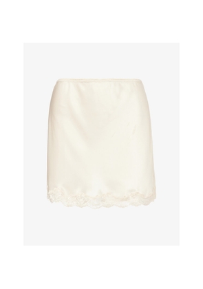 Womens Reformation Neera Floral-Print Satin Mini Skirt