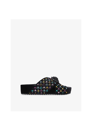 Womens Kurt Geiger London Chelsea Cross-Strap Suede Sandals