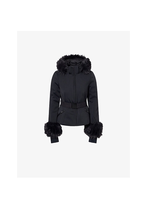 Womens Goldbergh Giselle Hooded Stretch-Woven Down Ski Jacket